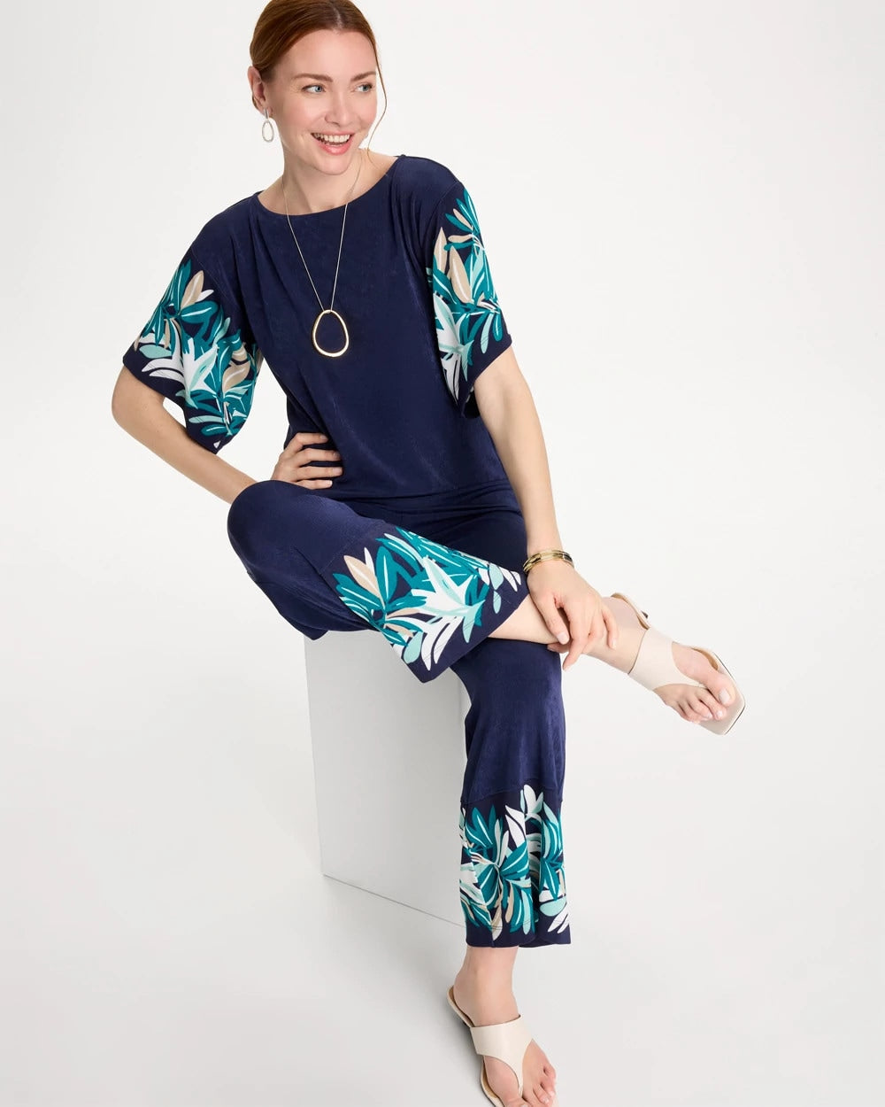Chico's Outlet - Travelers™ Palm Border Crop Pant