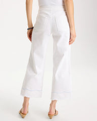 Chico's On Sale - Pull-On Wide-Leg White Crop Jeans