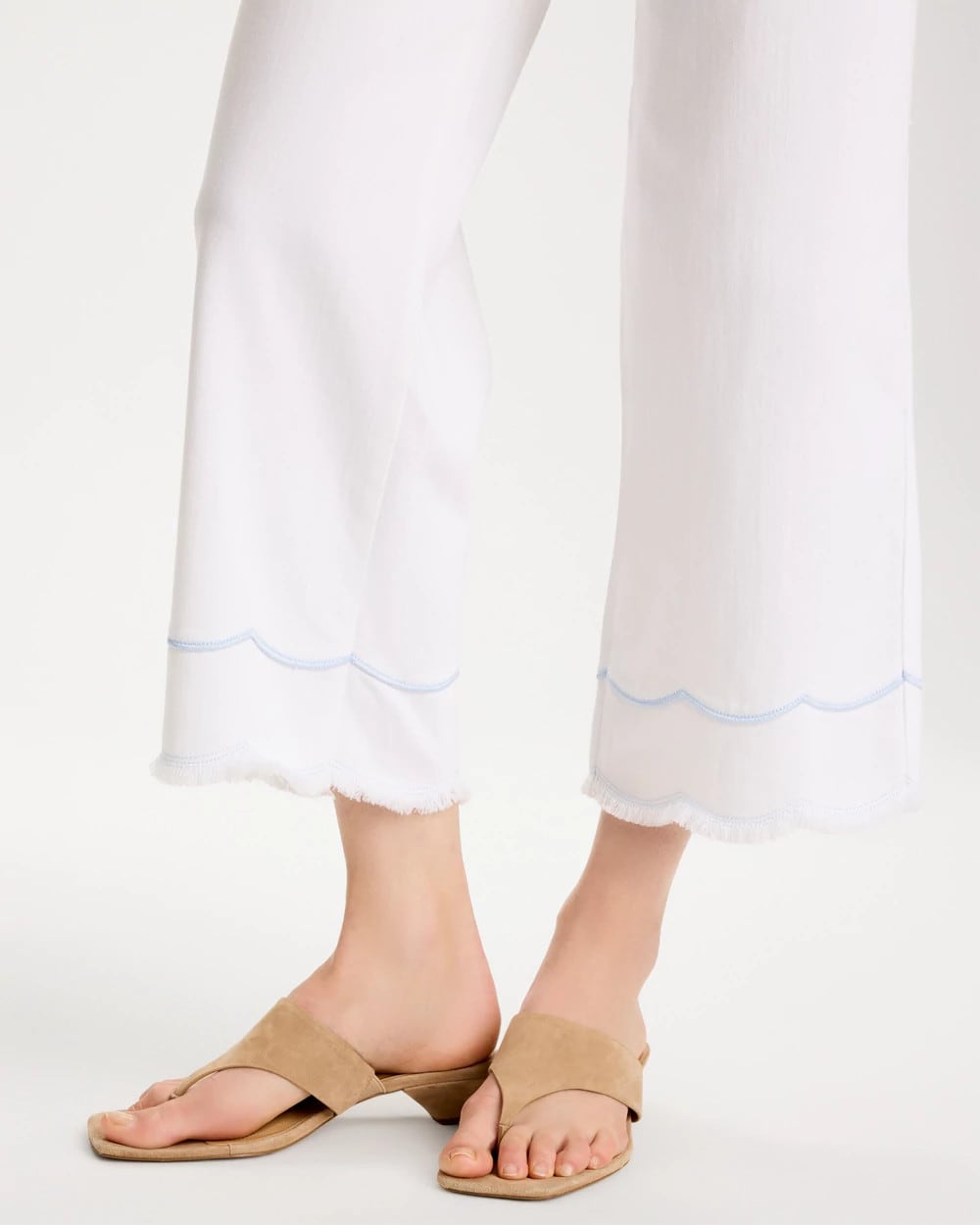 Chico's On Sale - Pull-On Wide-Leg White Crop Jeans