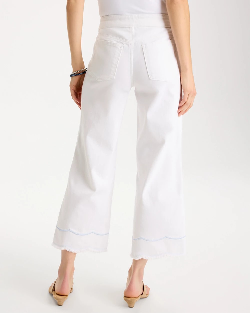 Chico's Outlet - Pull-On Wide-Leg White Crop Jeans