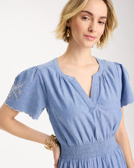 Chico's For Sale - Chambray Embroidered Dress