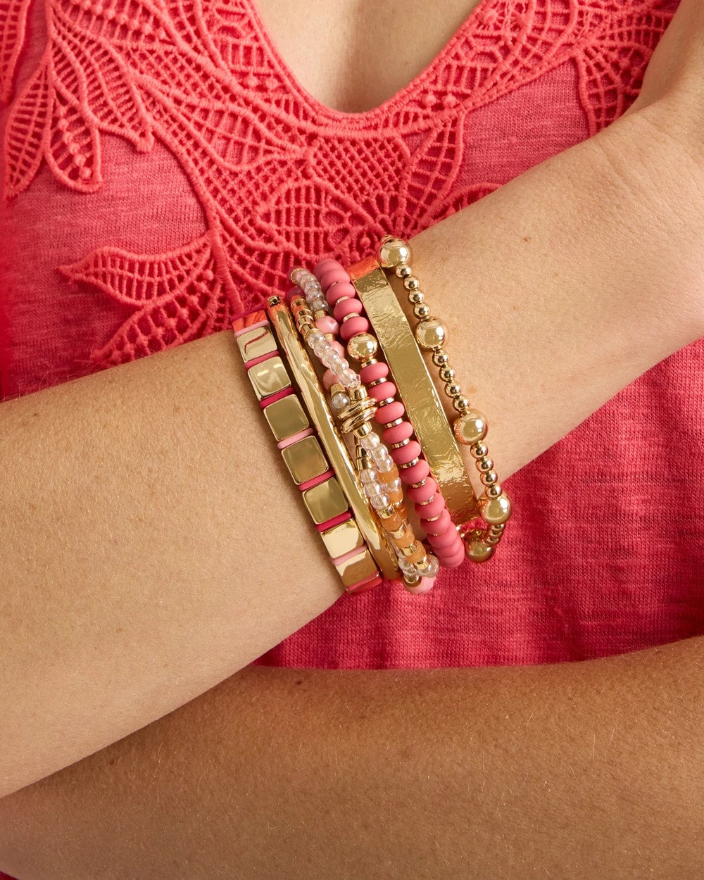Chico's On Sale - Glam Goldtone Slice Stretch Bracelet