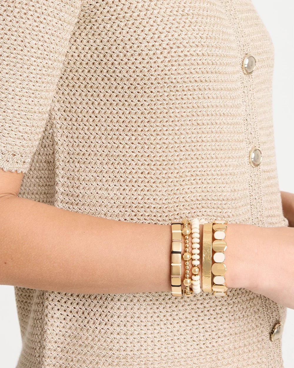 Chico's Discount - Glam Neutral Slice Stretch Bracelet