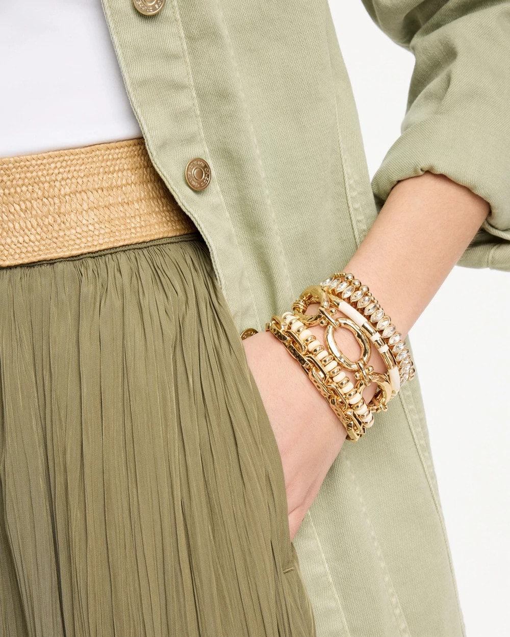 Chico's Sale - White Enamel Hinge Bangle
