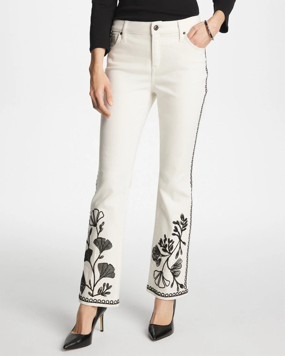Chico's Outlet - Ginkgo Girlfriend Cropped Flared Jeans