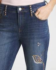 Chico's Online - Embellished Girlfriend Cropped Flared Jeans
