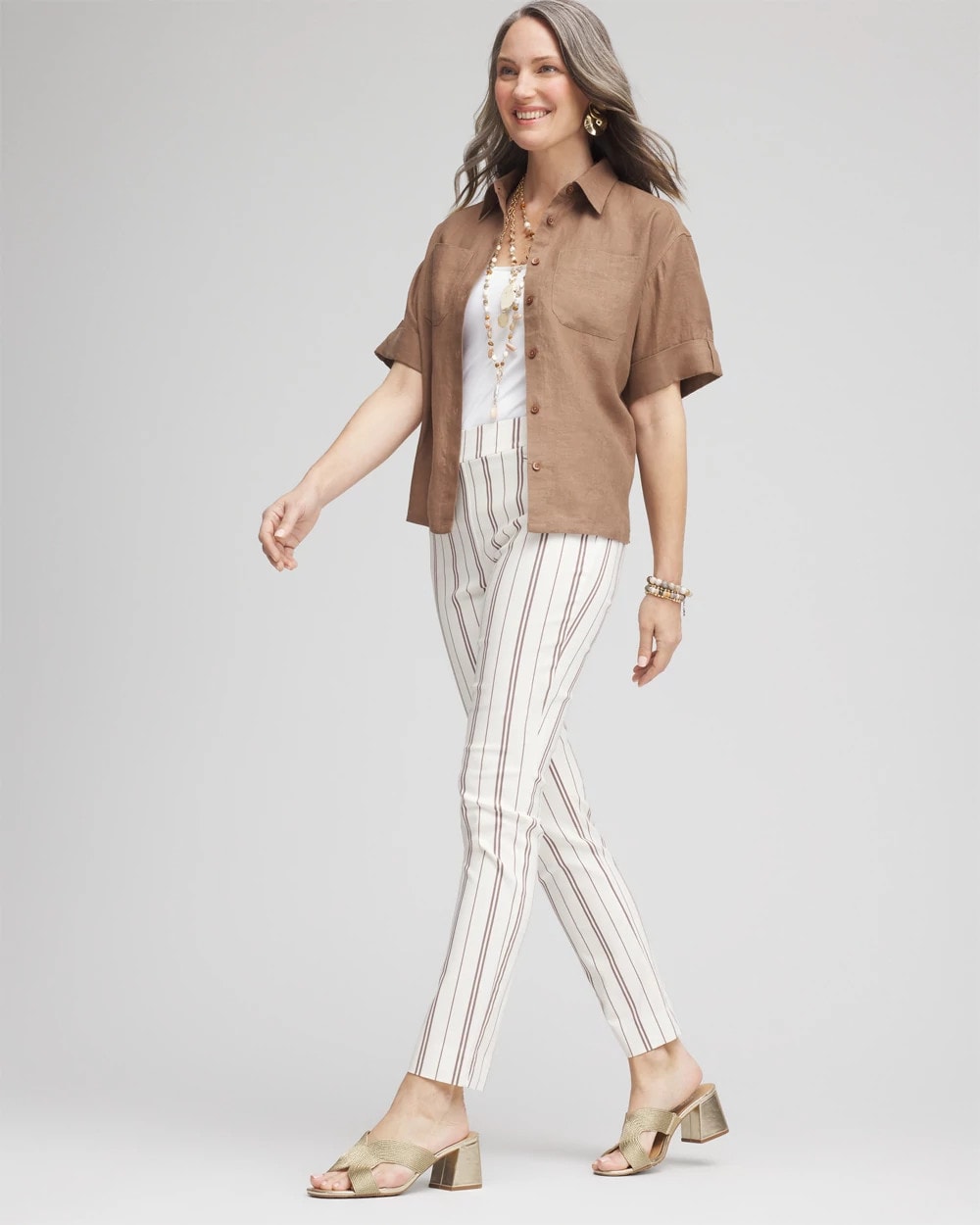 Chico's US - Petite Brigitte™ Striped Ankle Pants