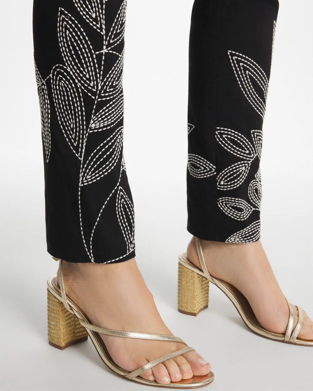 Chico's US - Floral Soutache Brigitte™ Slim Pull-On Ankle Pants