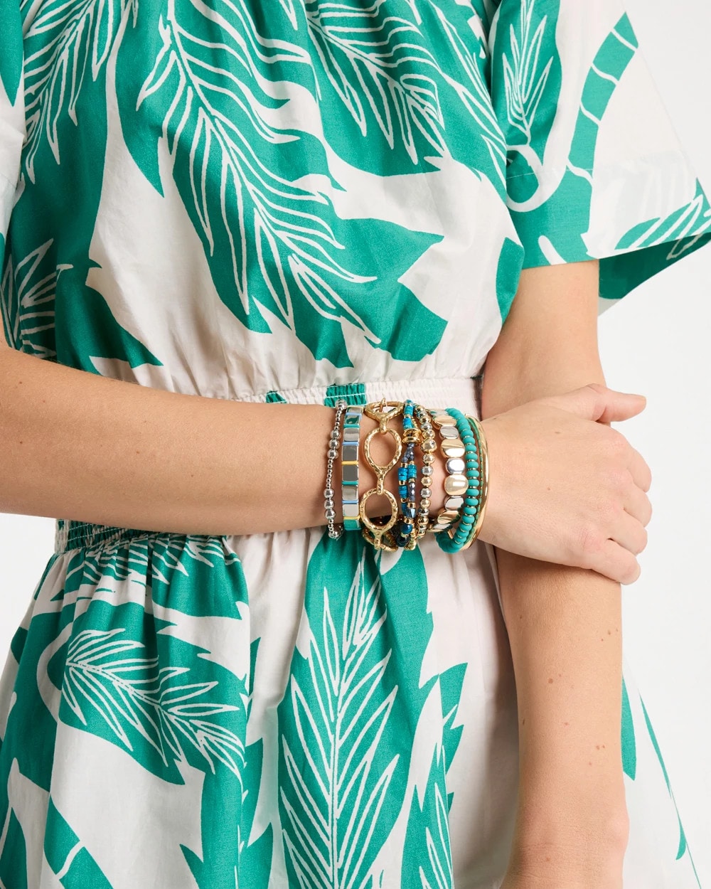 Chico's / Glam Teal Slice Stretch Bracelet