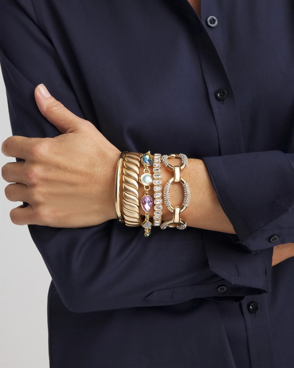 Chico's Online - Large Pave Link Toggle Bracelet