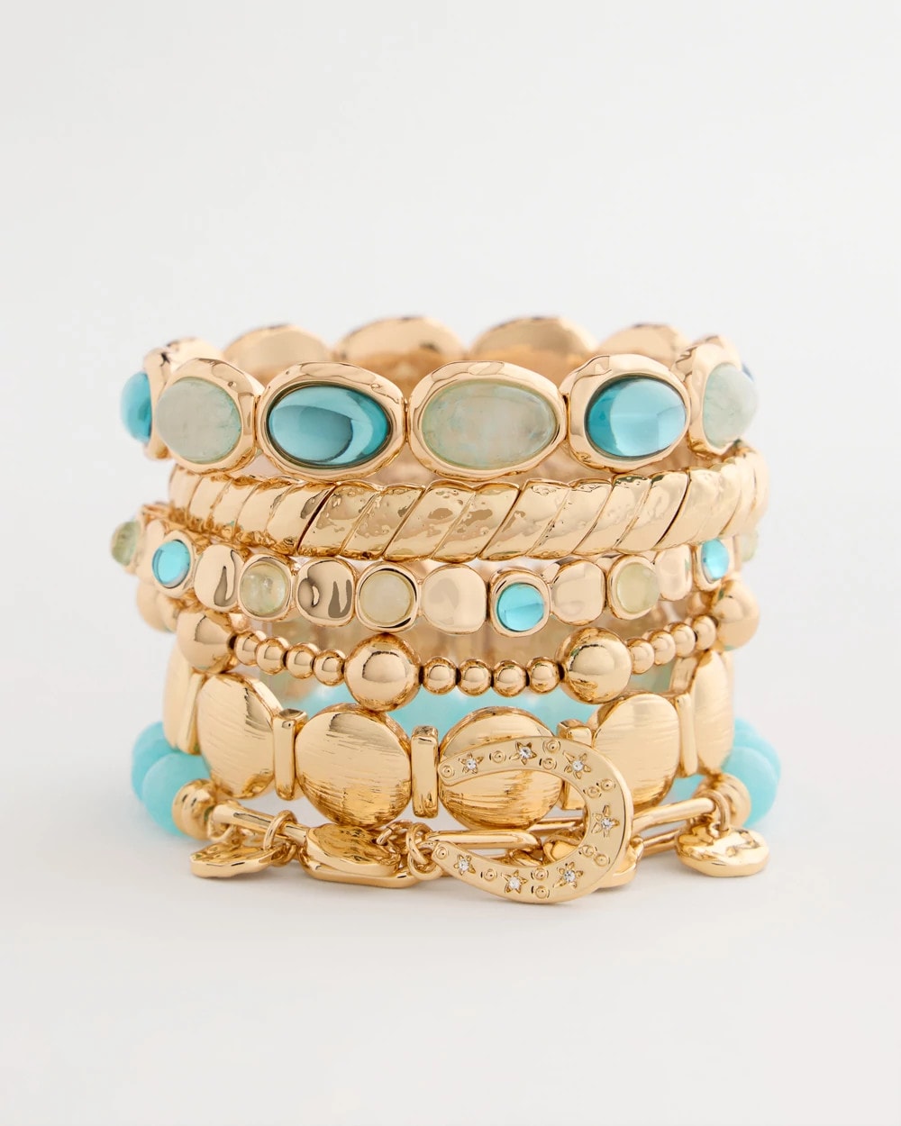 Chico's Outlet - Jade Stone Link Charm Bracelet