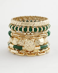 Chico's On Sale - Green Jade Stone Charm Bracelet