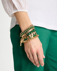 Chico's On Sale - Green Jade Stone Charm Bracelet