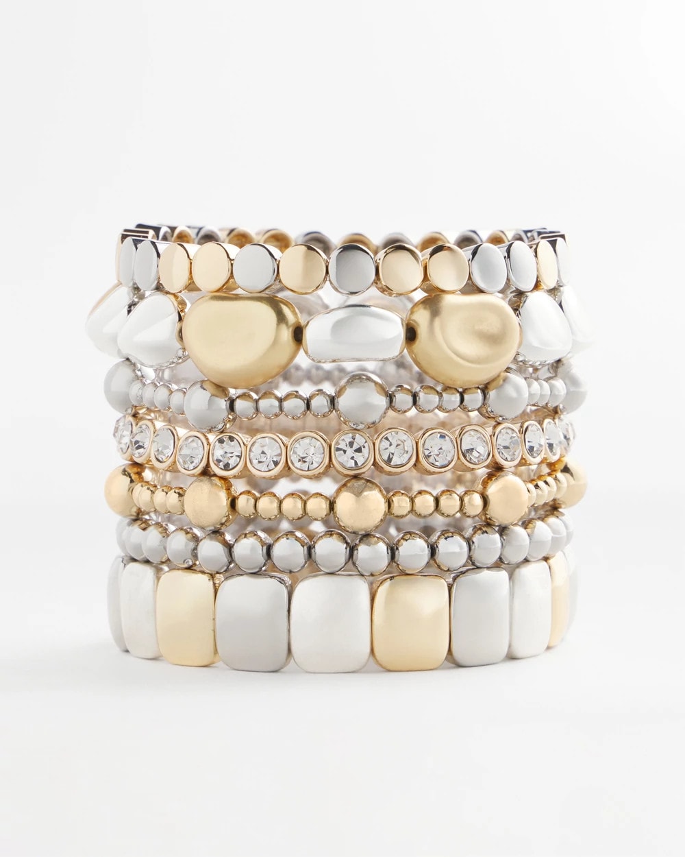 Chico's For Sale - Silver & Gold Tone Round Stretch Bracelet