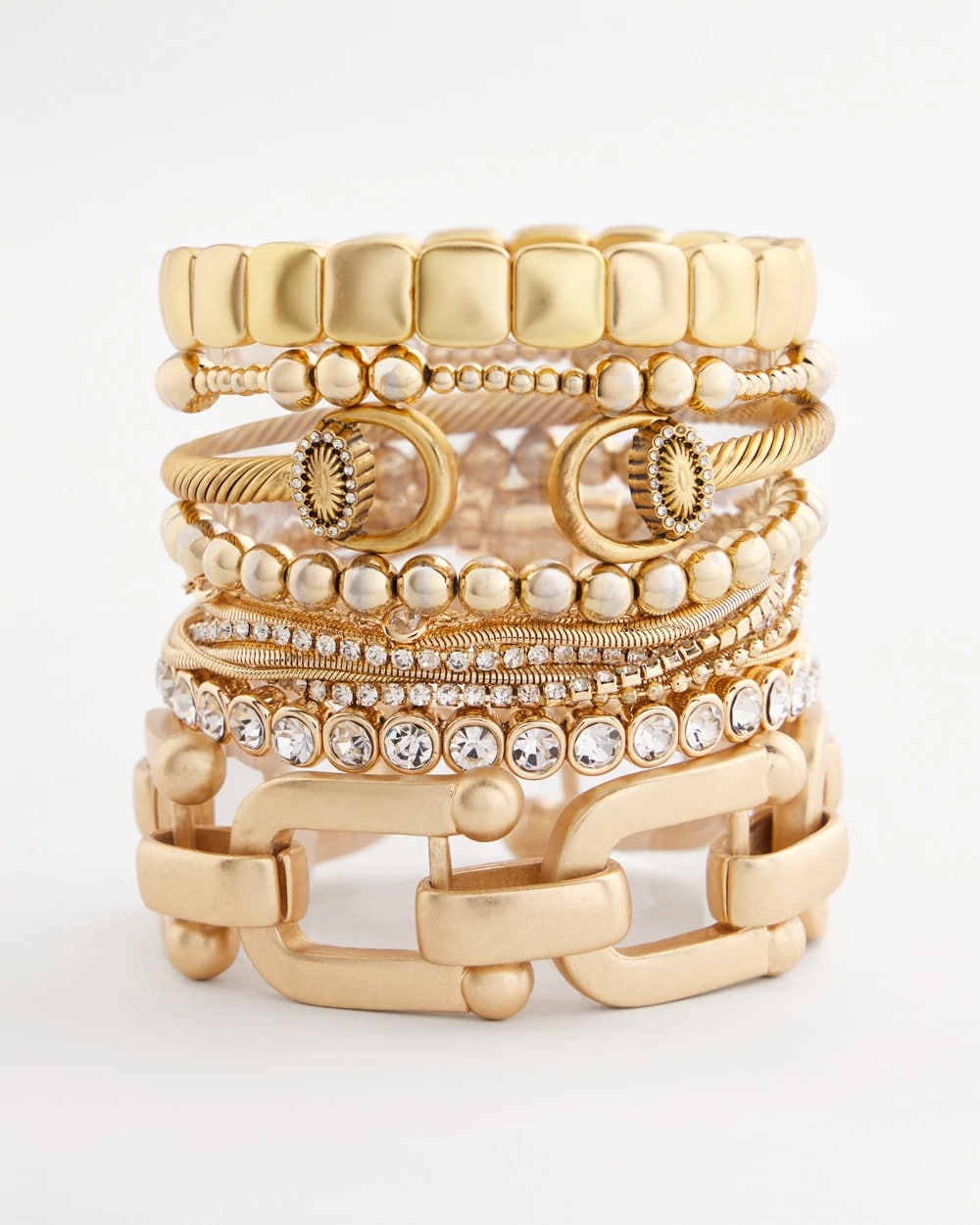 Chico's Outlet - Golden Matte Square Stretch Bracelet