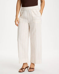 Chico's On Sale - Pinstriped Linen-Cotton Crop Pant