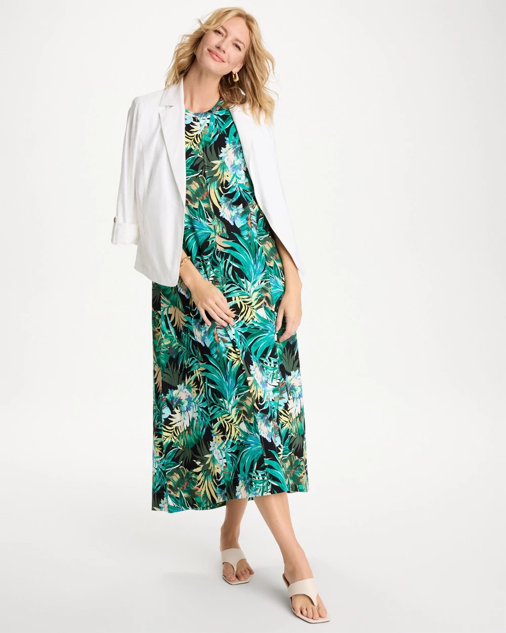 Chico's Discount - Palm Printed Knit Maxi Dress