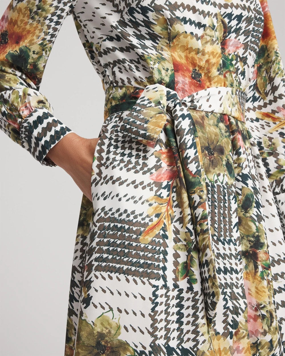Chico's Discount - Artisanal Floral Print  Maxi Shirtdress