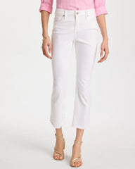 Chico's Discount - Petite No Stain Girlfriend Fray Hem Kick Flare Jeans