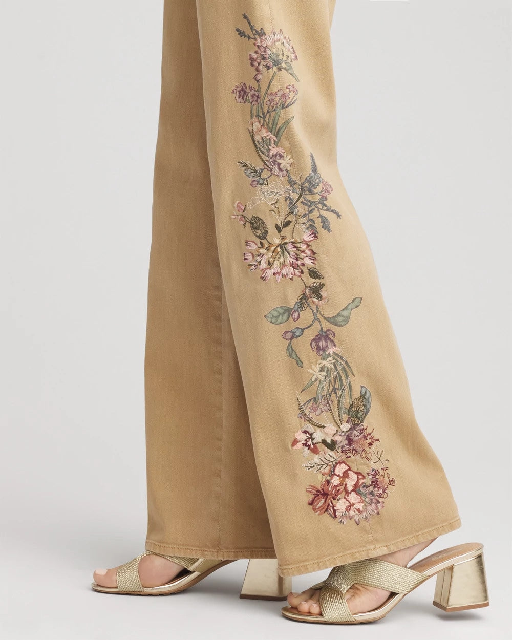 Chico's Sale - Embroidered High-Rise Wide-Leg Jeans