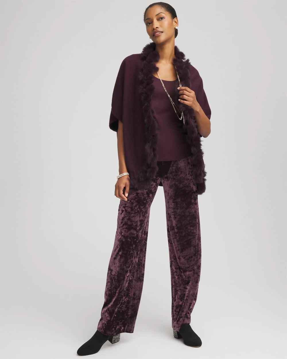 Chico's Outlet - Crushed Velvet Wide-Leg Pants