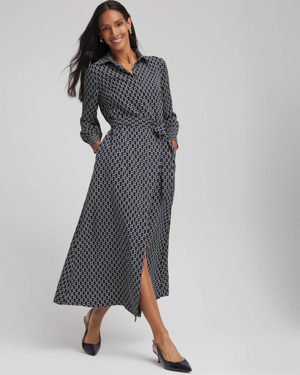 Chico's Sale - Chain Print Maxi Shirtdress