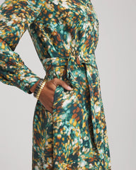 Chico's Outlet - Printed Long-Sleeved Shirtdress