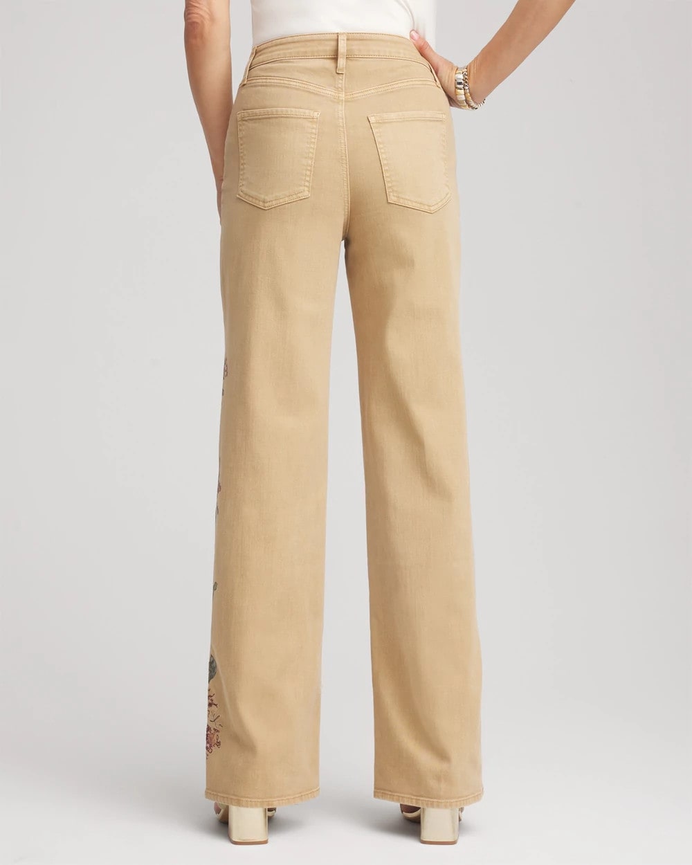 Chico's For Sale - Embroidered High-Rise Wide-Leg Jeans