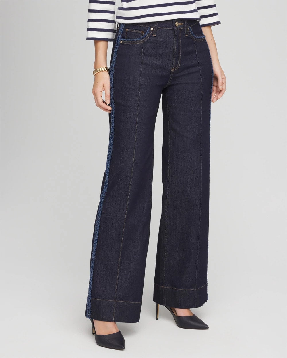 Chico's US - Frayed High-Rise Wide-Leg Jeans