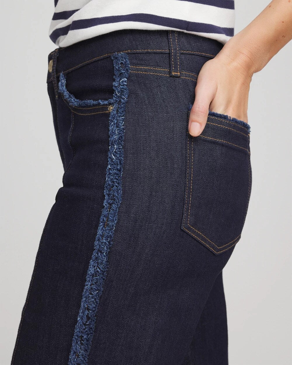 Chico's / Petite Frayed High-Rise Wide-Leg Jeans
