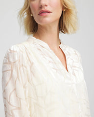 Chico's Cream Burnout Pullover Blouse