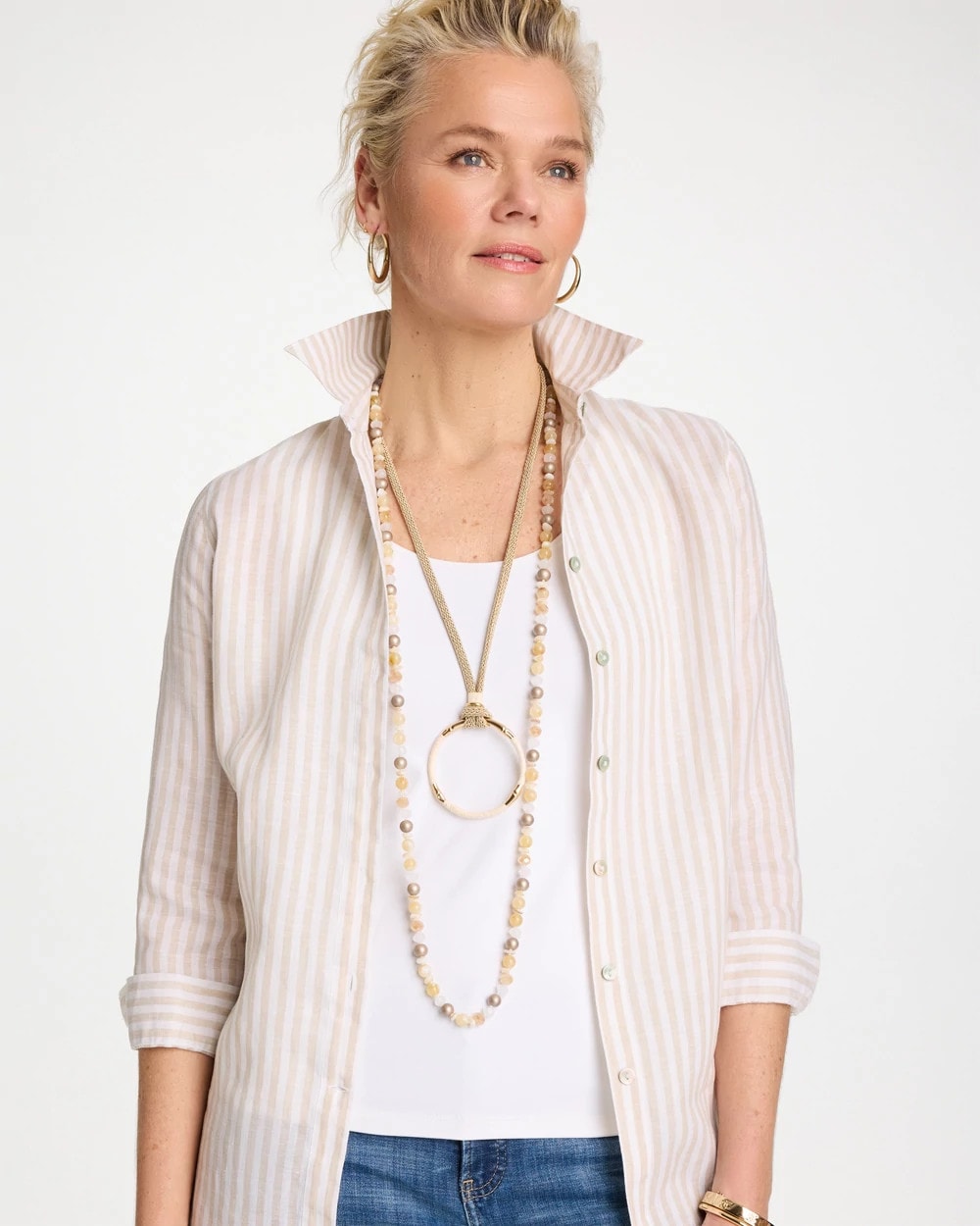 Chico's US - Neutral Long Layering Necklace